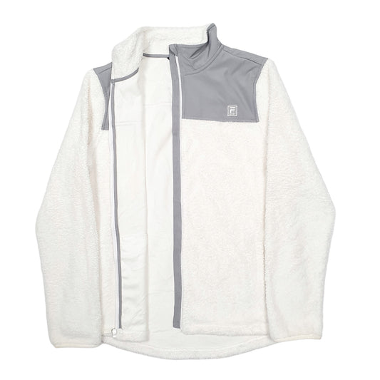 Womens Cream Fila  Full Zip Jumper