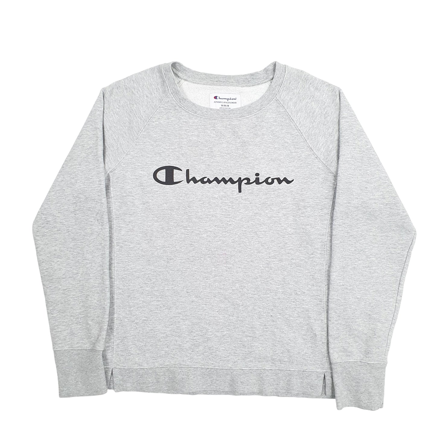 Womens Grey Champion Spellout Crewneck Jumper