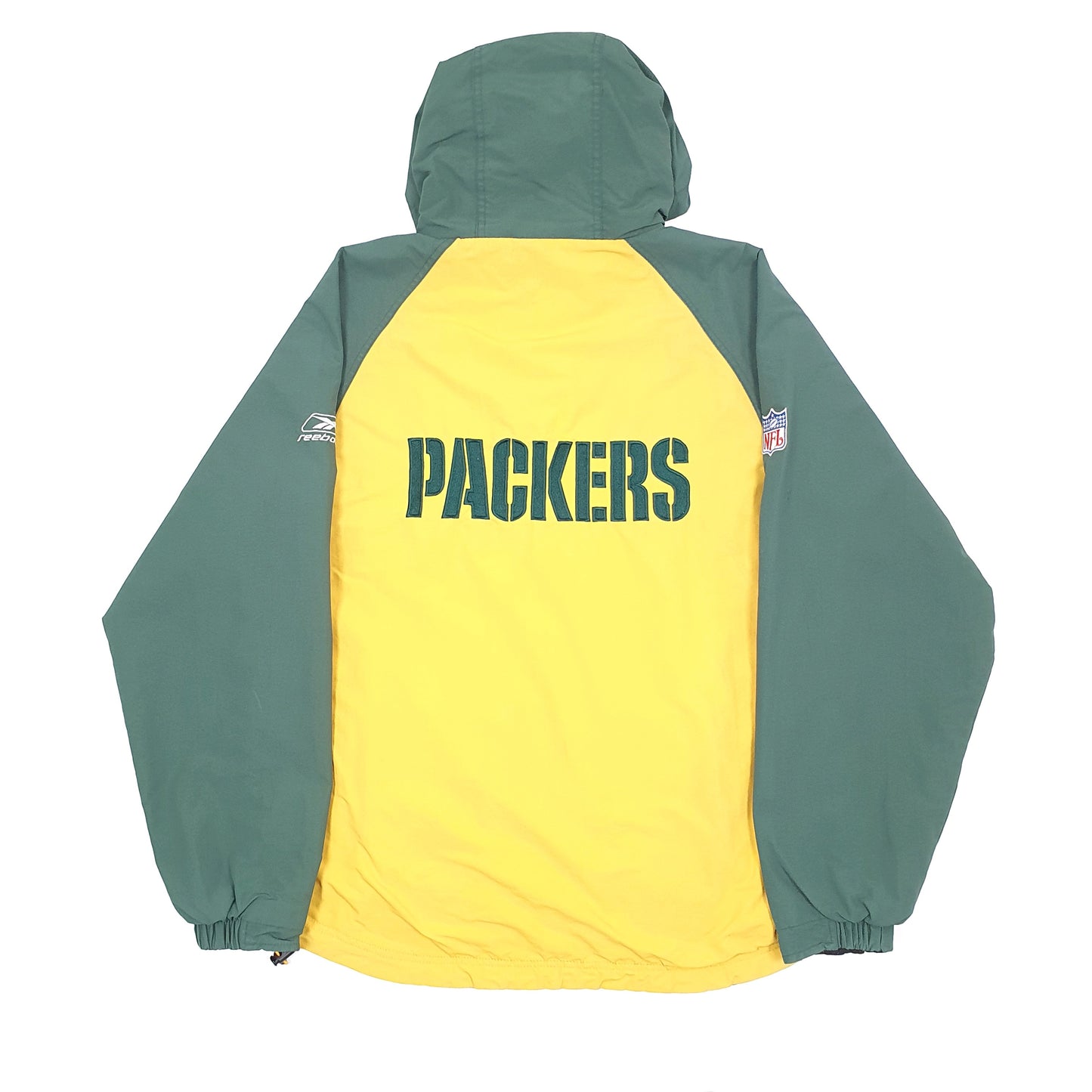 Reebok NFL Green Bay Packers Reversible Full Zip Fleece L Yellow