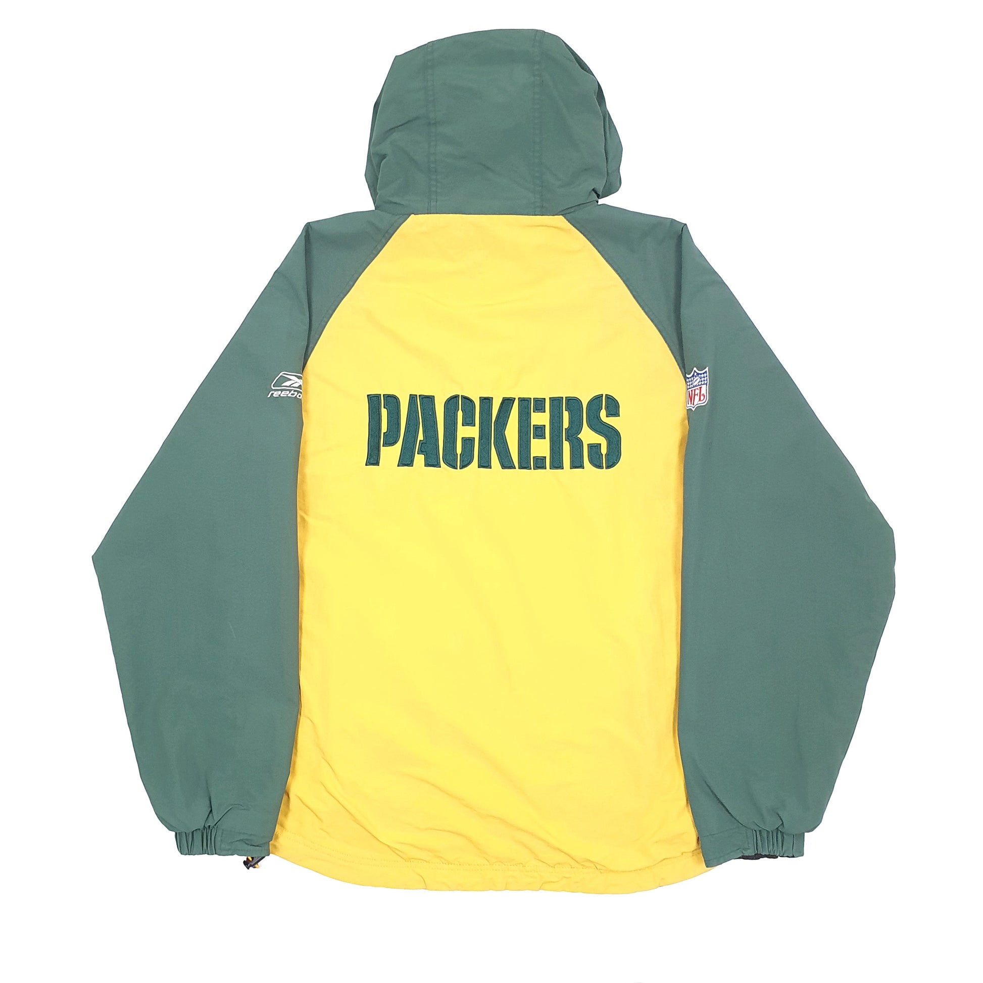 Reebok NFL Green Bay Packers Reversible Full Zip Fleece L Yellow