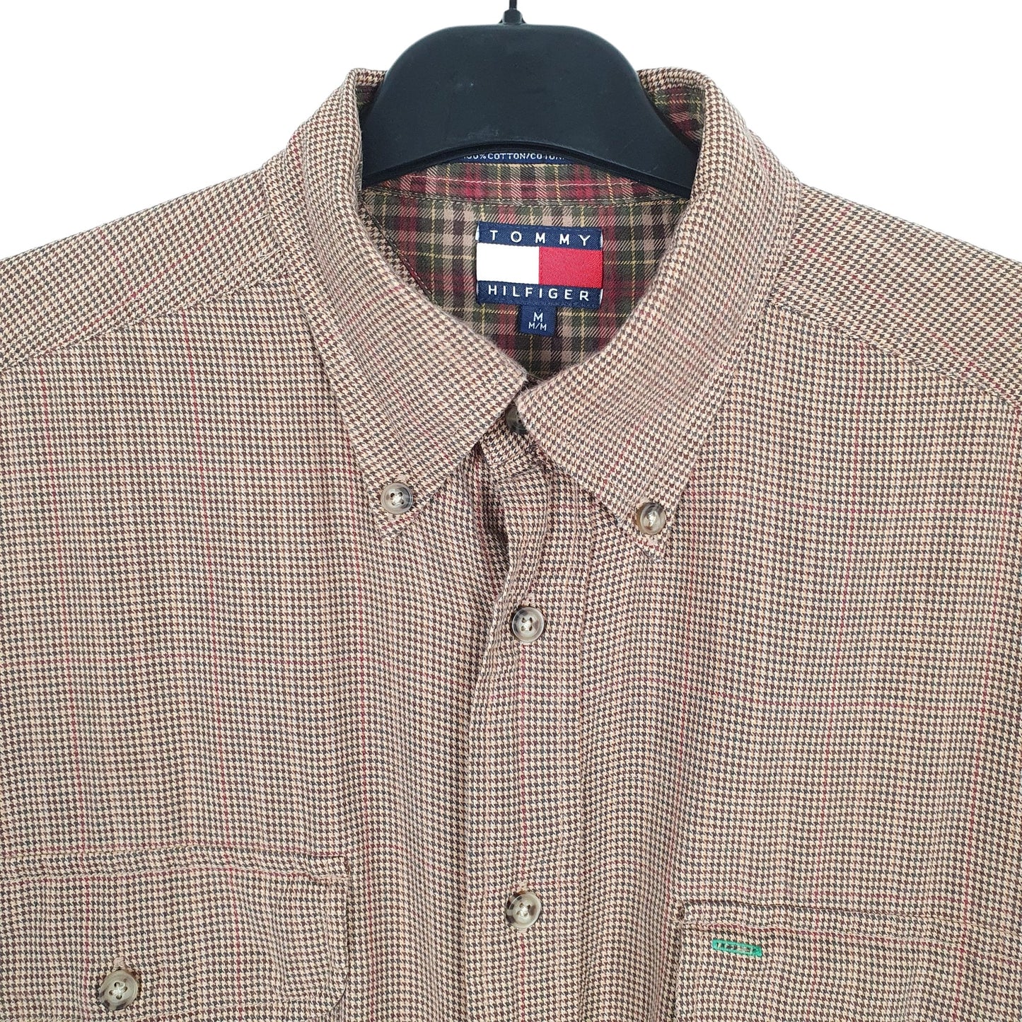 Tommy Hilfiger Houndstooth Long Sleeve Regular Fit Check Shirt Blue