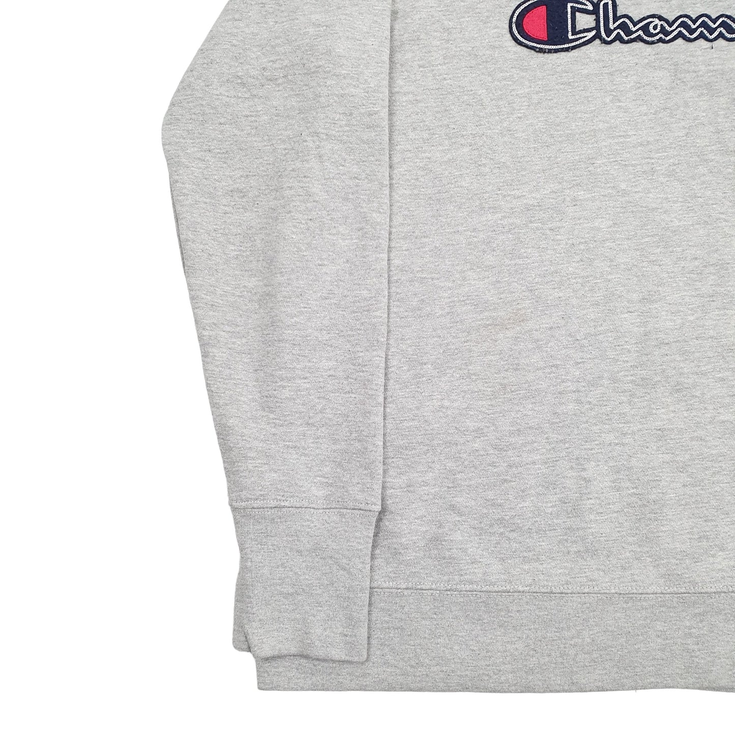 Mens Grey Champion Spellout Crewneck Jumper