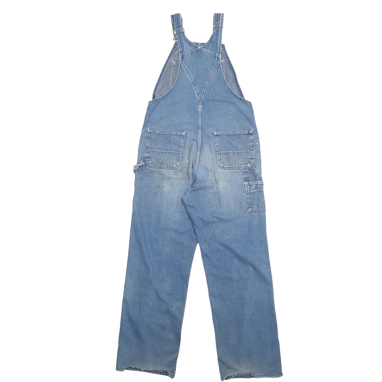 Mens Blue Carhartt Patchwork Dungaree Trousers