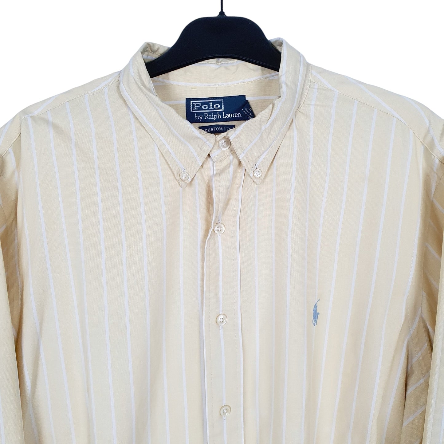 Ralph Lauren Long Sleeve Custom Fit Pinstripe Shirt Yellow