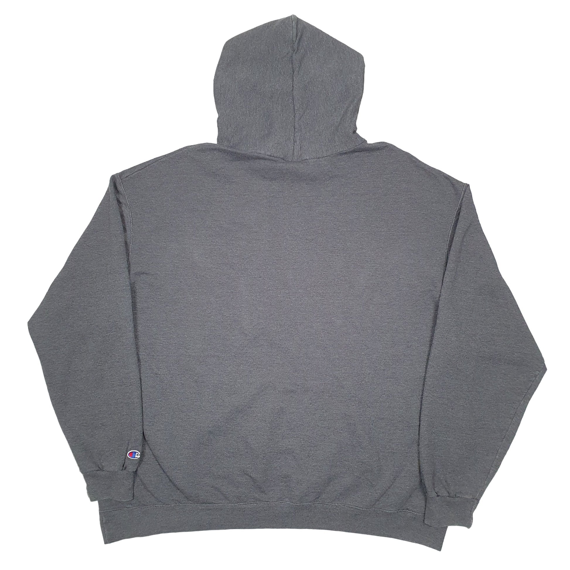 Mens Grey Champion Spellout Hoodie Jumper