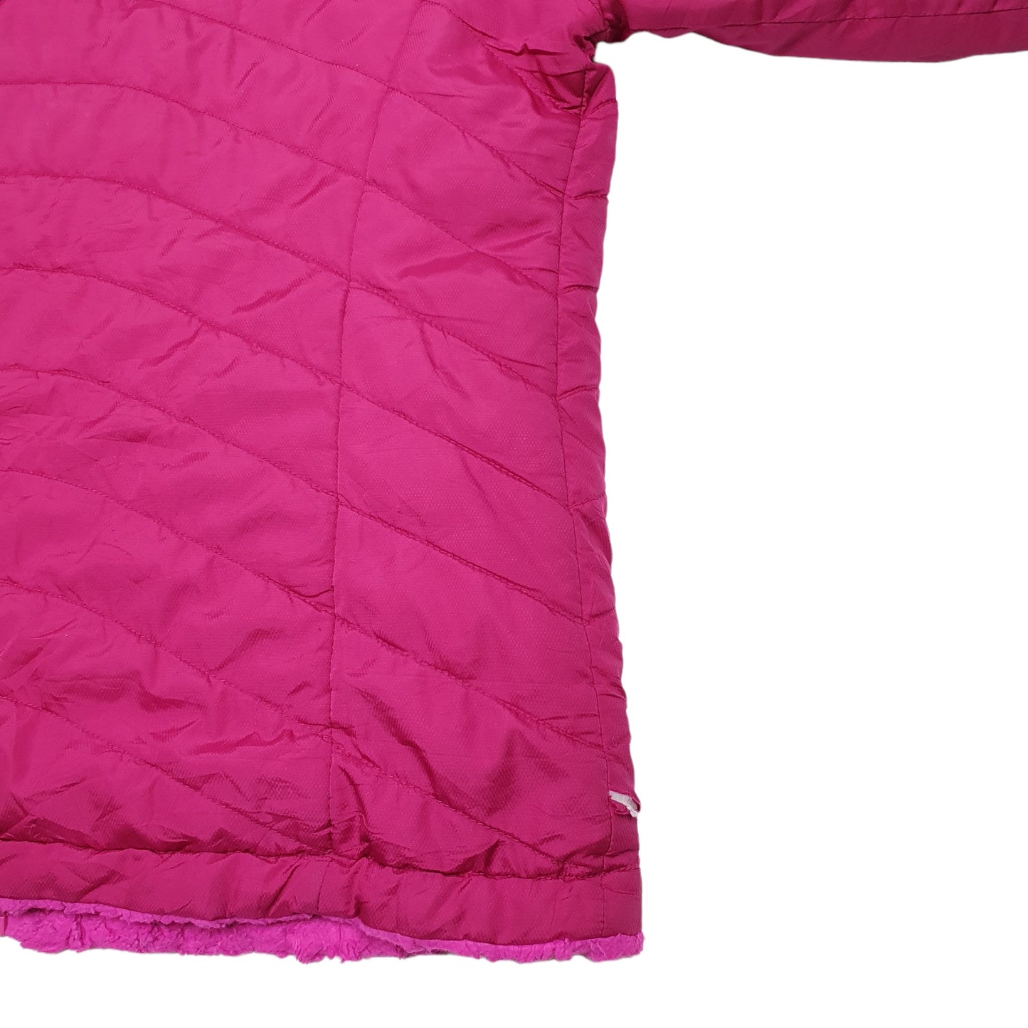 Womens Pink The North Face Puffer Padded Bomber Jacket Padded Coat
