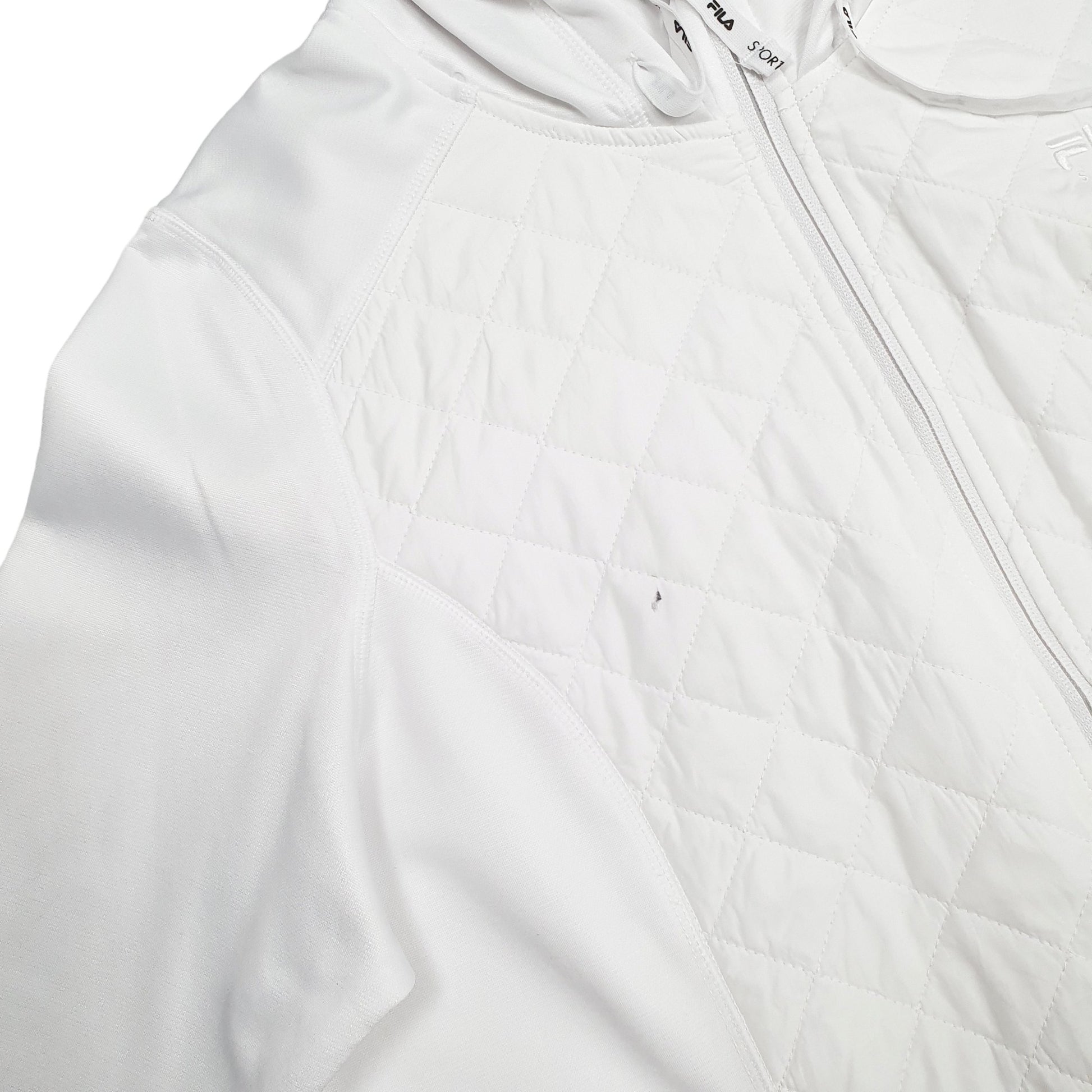 Womens White Fila  Full Zip Jumper