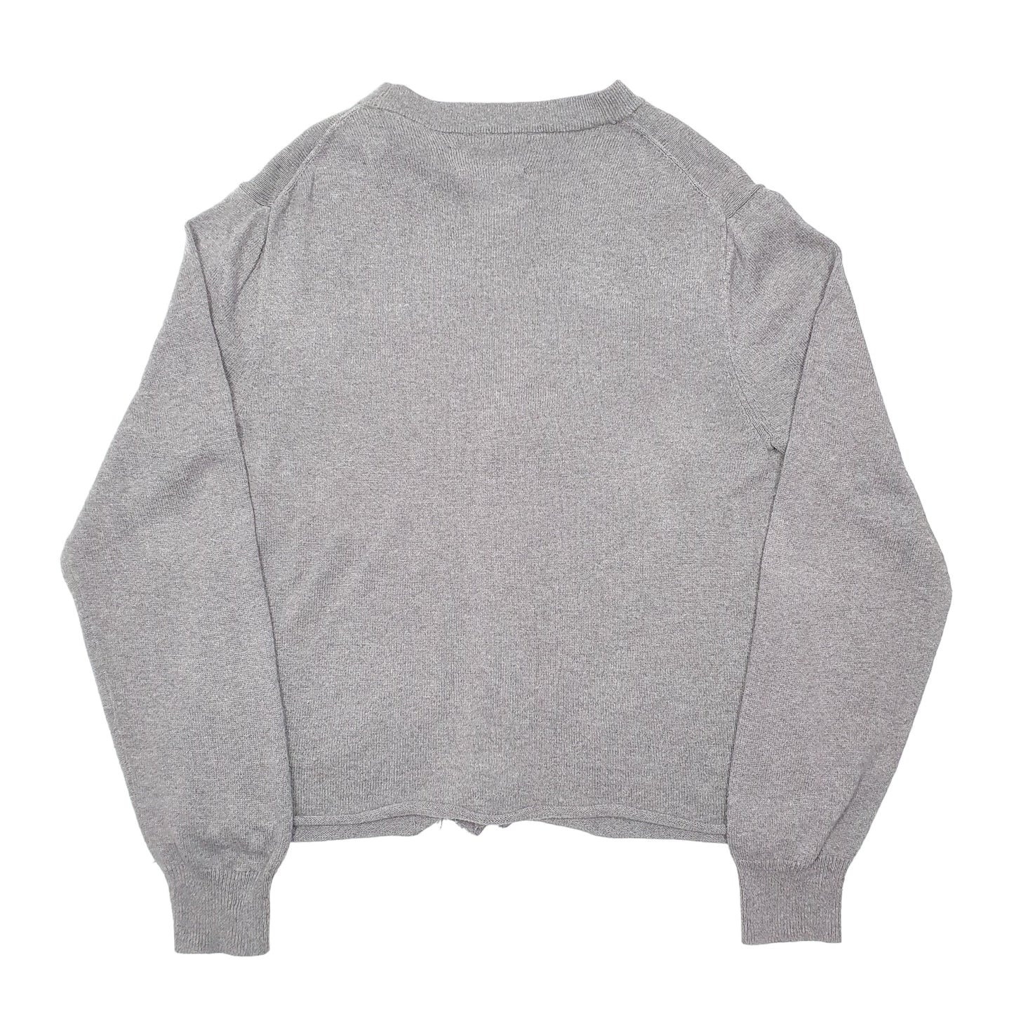 Womens Grey Ralph Lauren Chaps Cropped Cut Off Cardigan Jumper