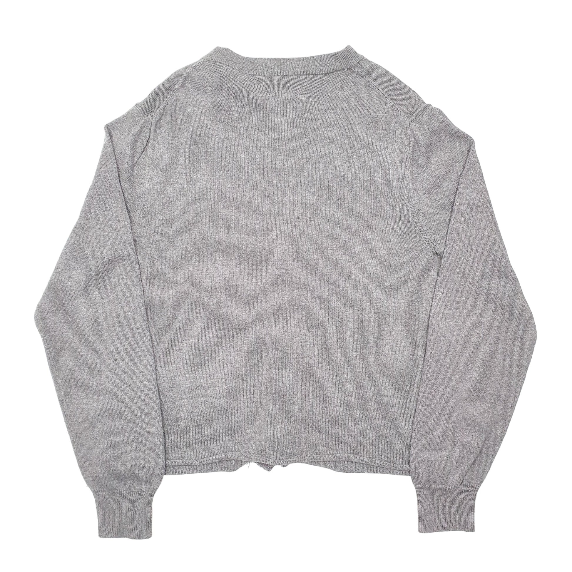 Womens Grey Ralph Lauren Chaps Cropped Cut Off Cardigan Jumper