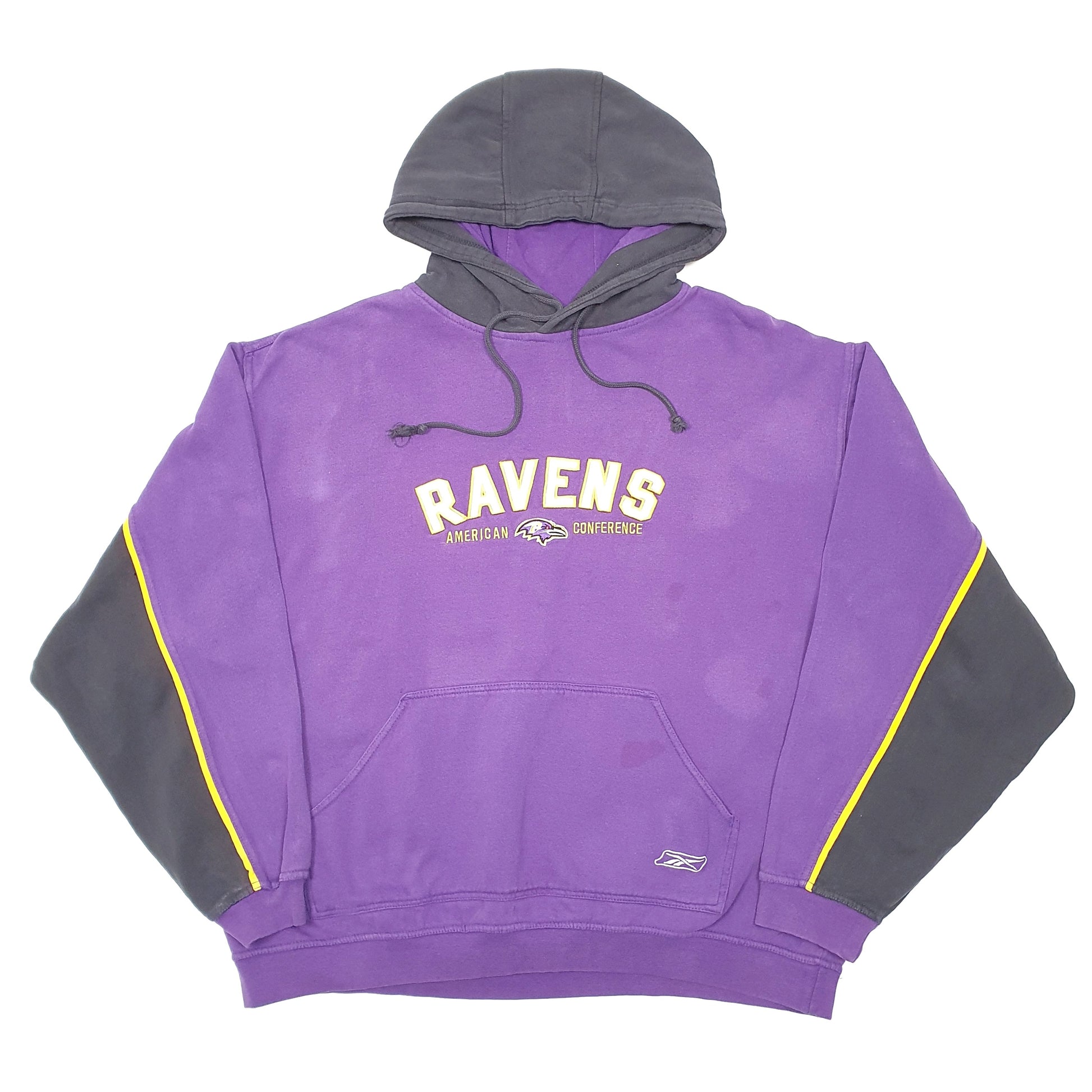 Mens Purple Reebok Baltimore Ravens American Football Hoodie Jumper