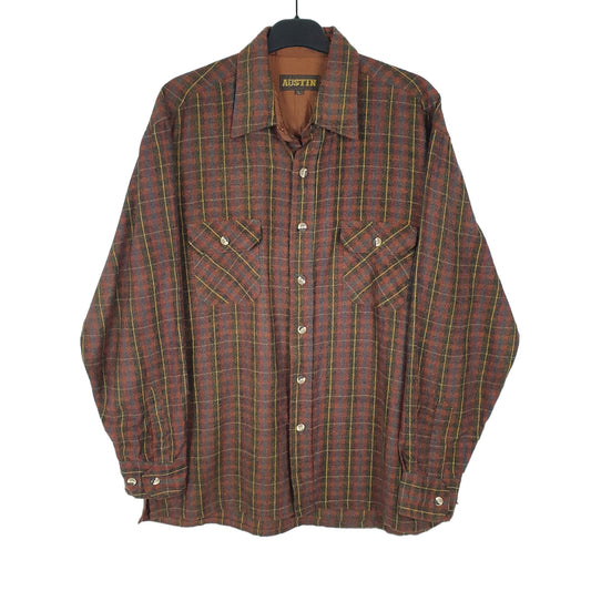 Austin Flannel Shacket Overshirt Long Sleeve Regular Fit Check Shirt Burgundy