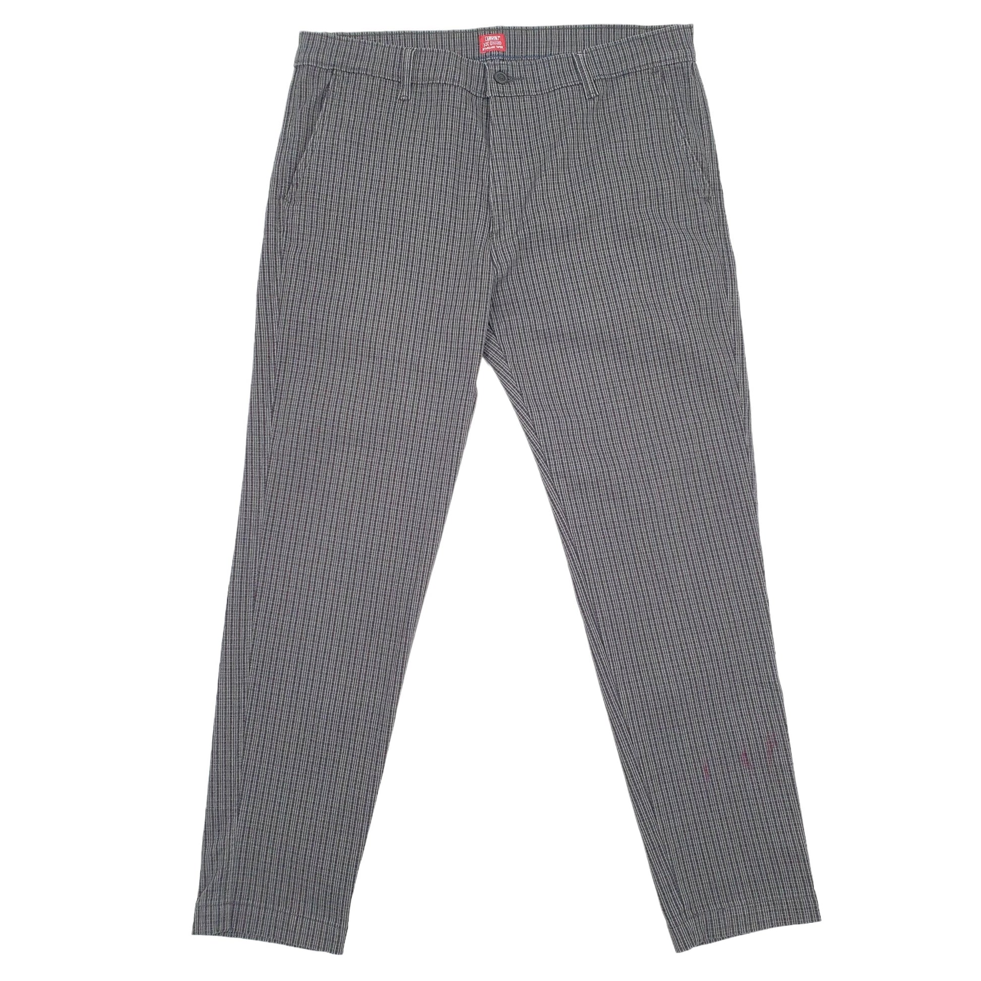 Mens Levis Tartan Standard Taper Grey Chino Trousers W38 L30 Grey