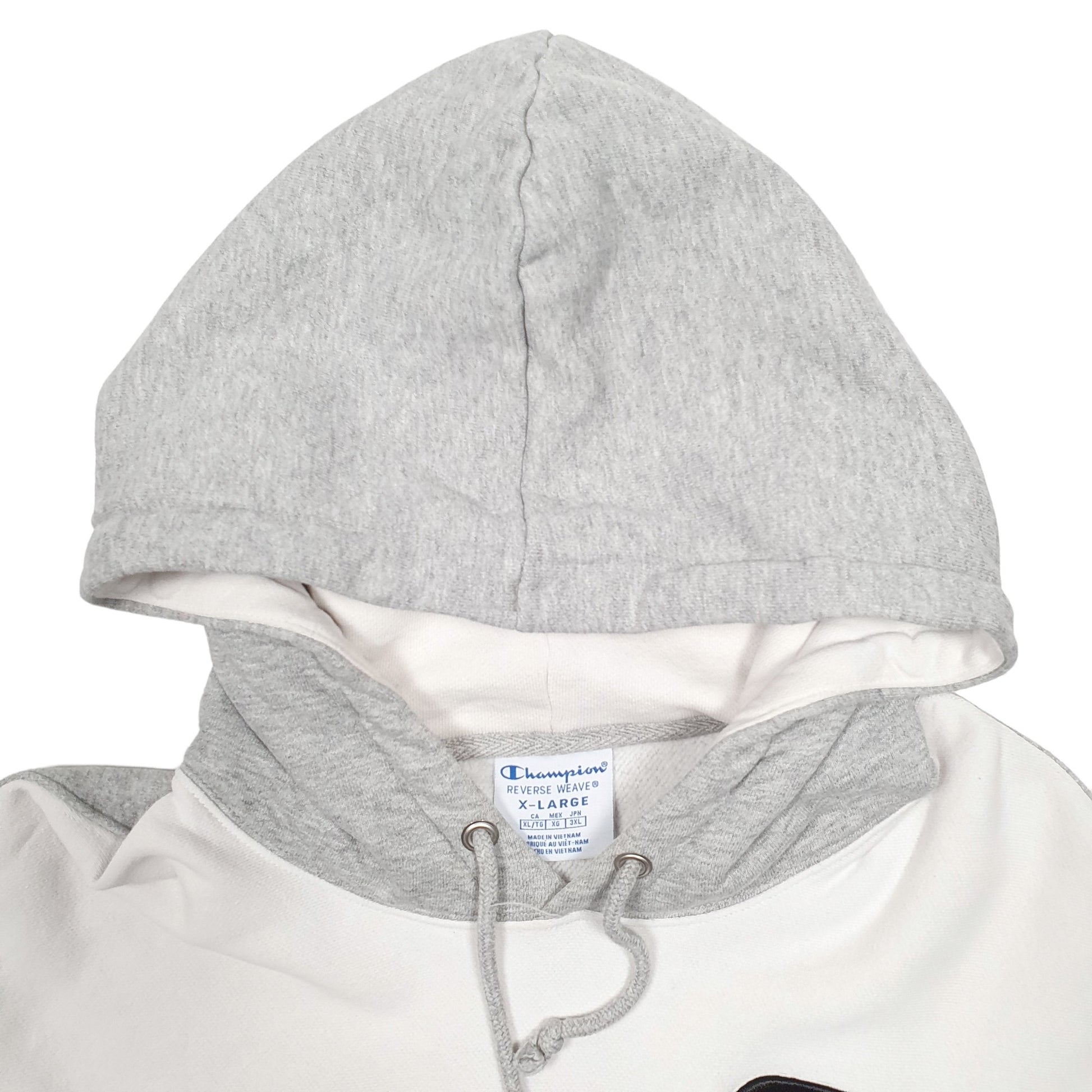 Mens Grey Champion Reverse Weave Spellout Hoodie Jumper