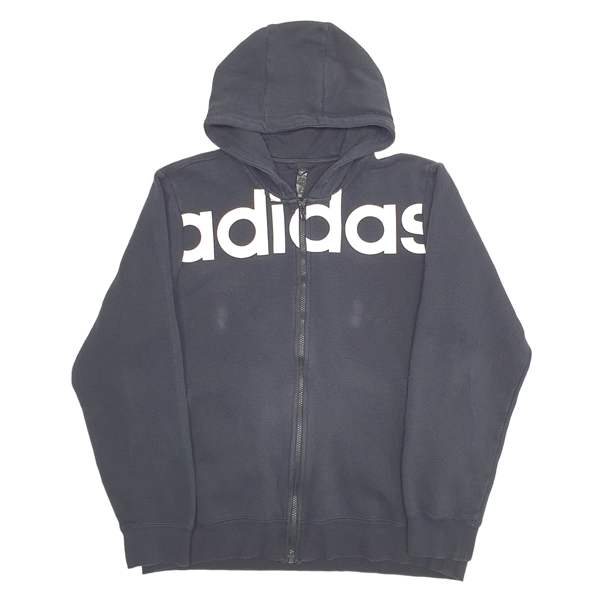 Mens Black Adidas Spellout Full Zip Jumper