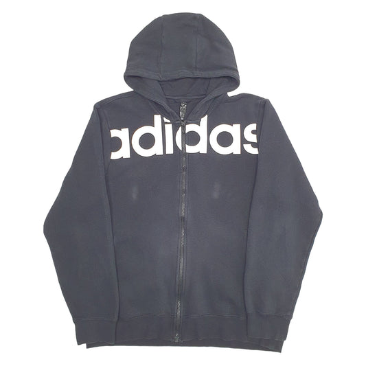 Mens Black Adidas Spellout Full Zip Jumper