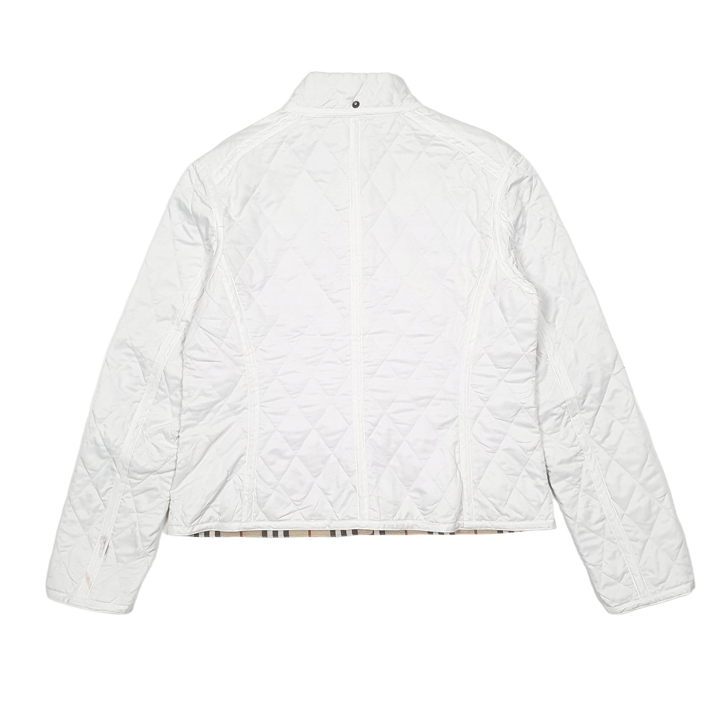 Womens Burberry Quilted Jacket White