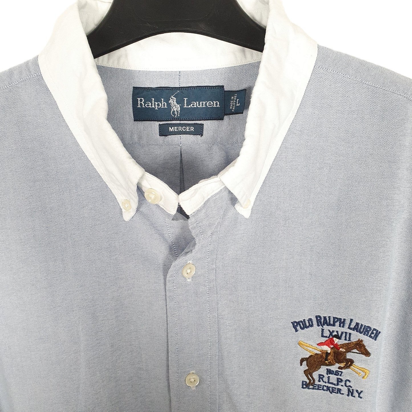 Ralph Lauren Mercer Polo Team N.Y Long Sleeve Regular Fit Shirt Blue