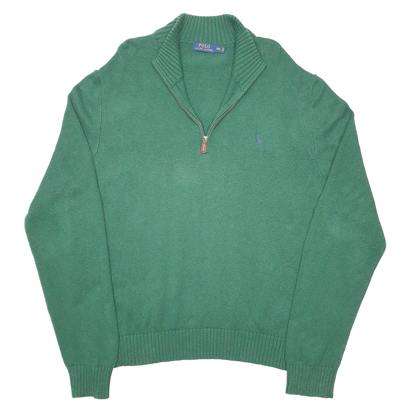 Mens Green Polo Ralph Lauren Knit Quarter Zip Jumper