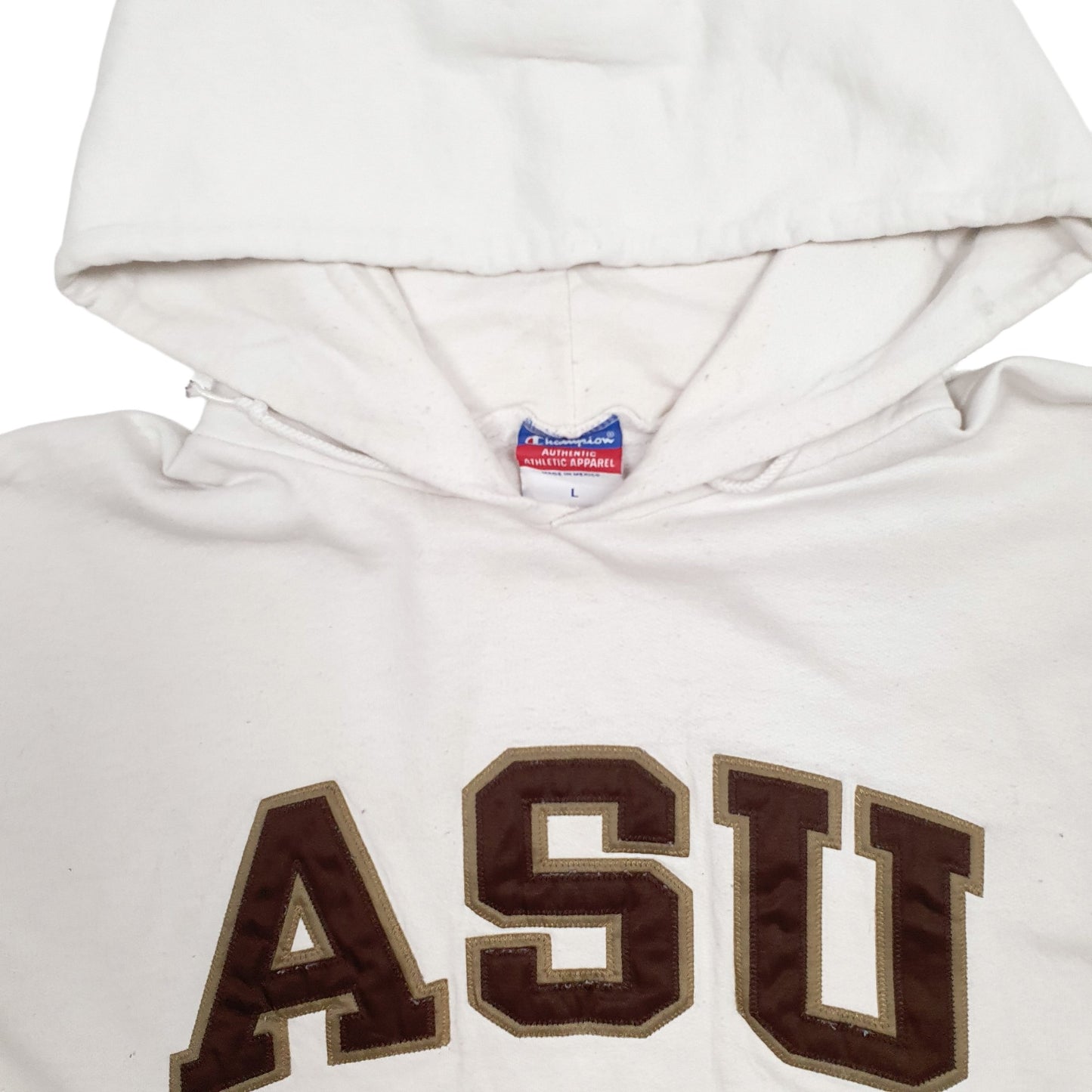 Mens White Champion Spellout USA College Arixona State University Hoodie Jumper
