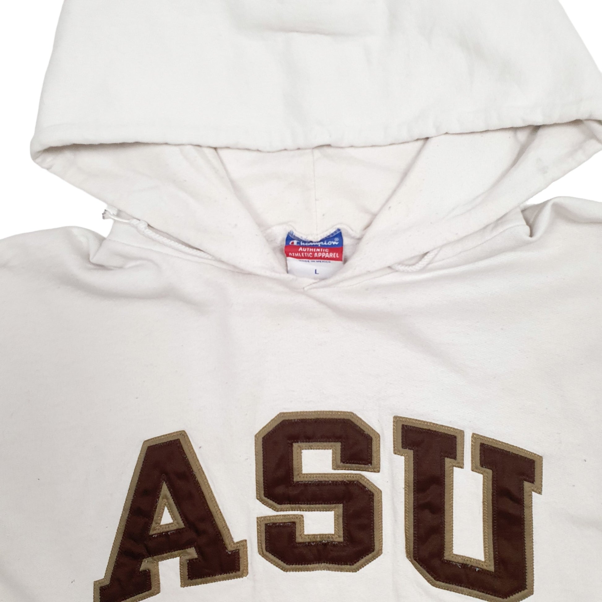 Mens White Champion Spellout USA College Arixona State University Hoodie Jumper