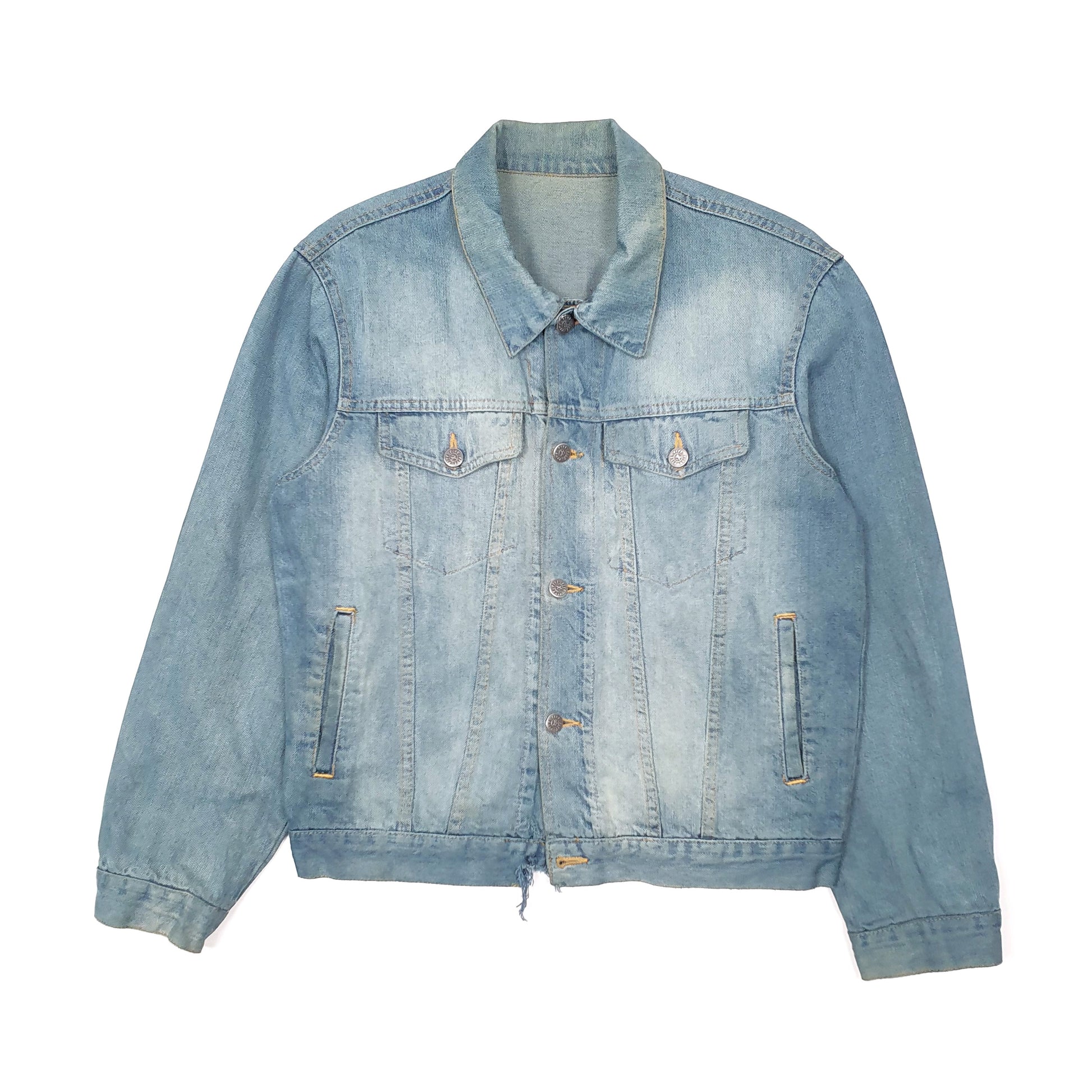 Mens Blue Five Trucker Denim Jacket Coat