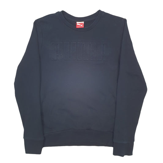 Mens Black Puma  Crewneck Jumper