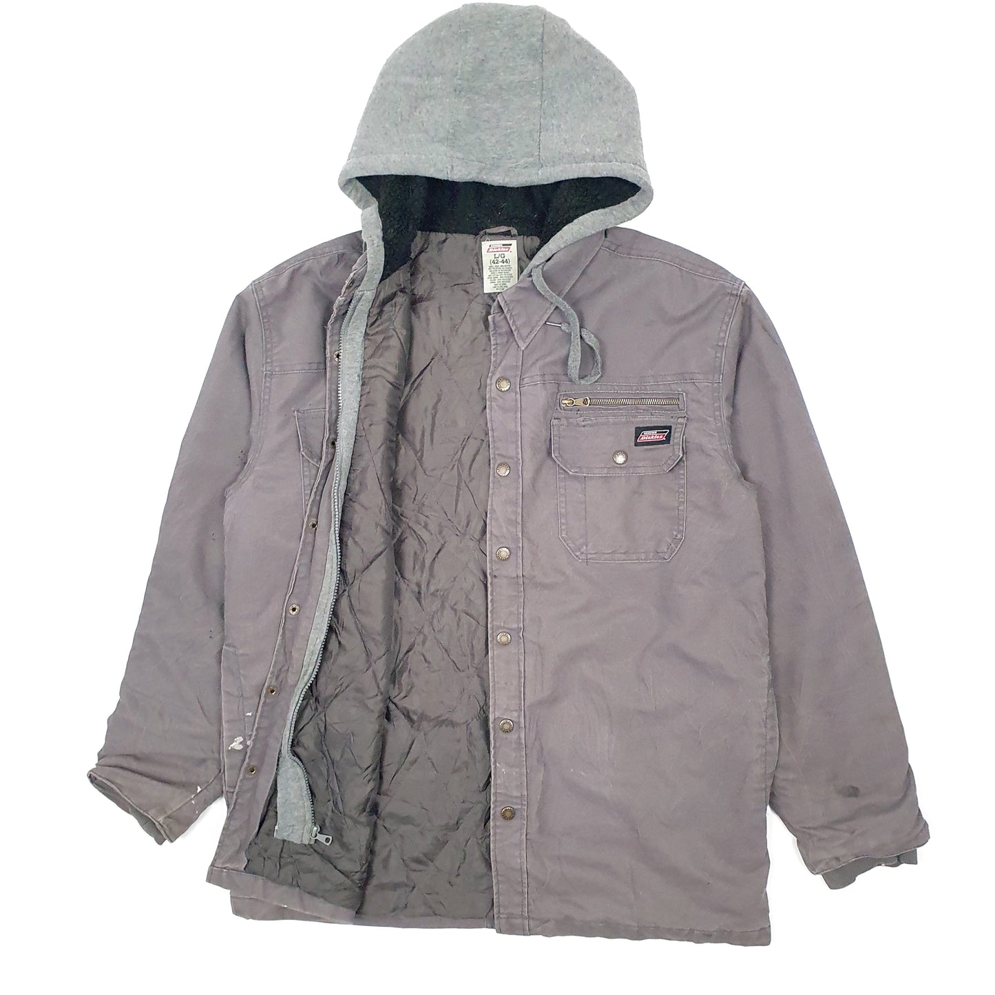 Mens Grey Dickies Hoodie Workwear Chore  Coat