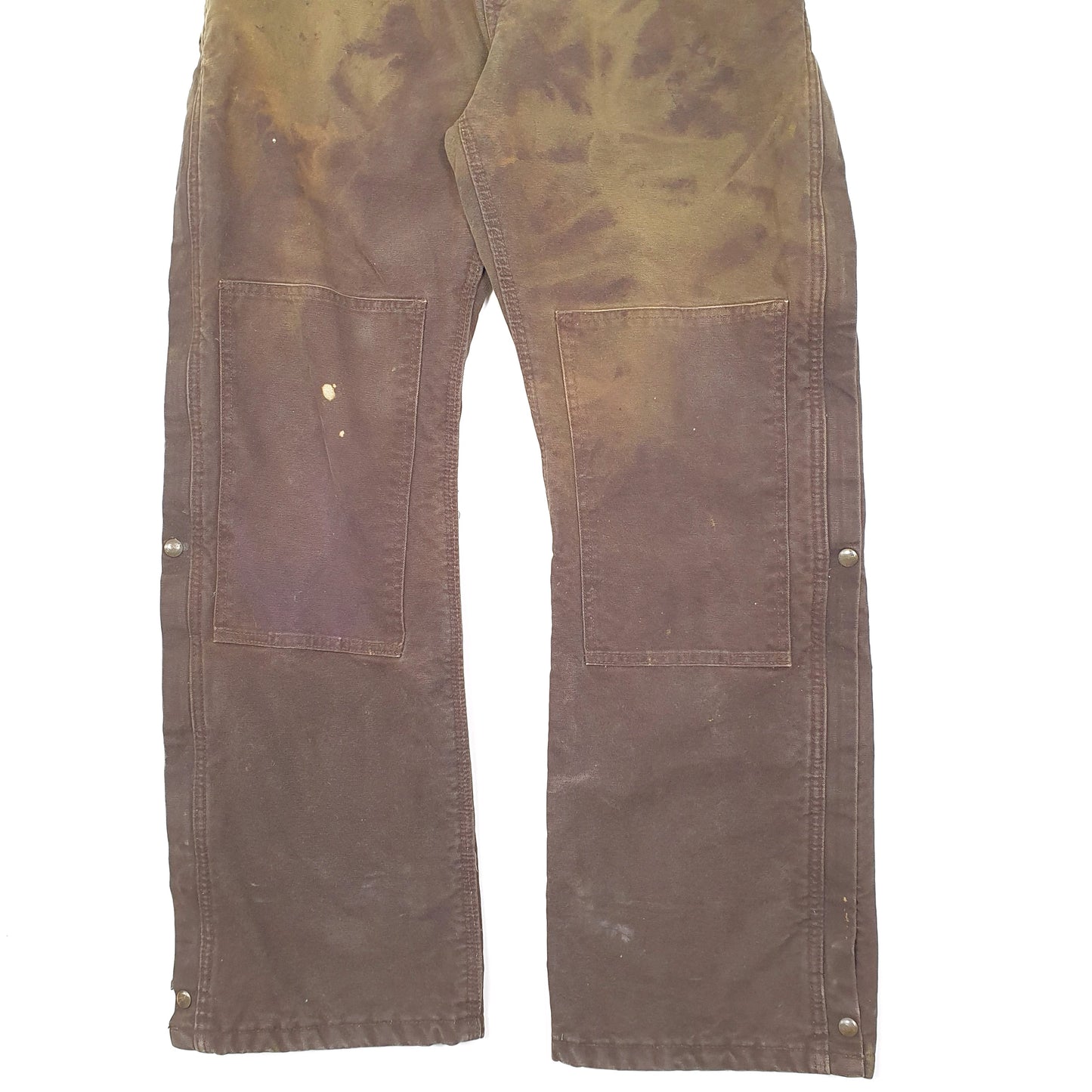 Womens Brown Carhartt Insulated Padded Thermal Double Knee Dungaree Trousers
