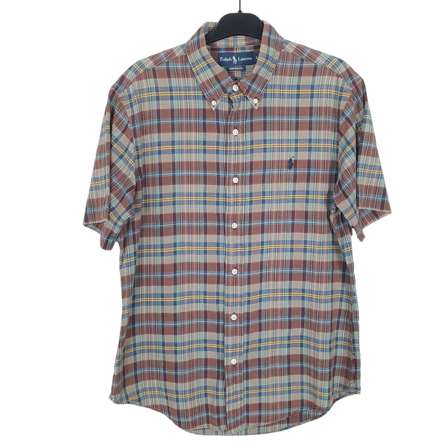 Ralph Lauren Short Sleeve Custom Fit Check Shirt Brown