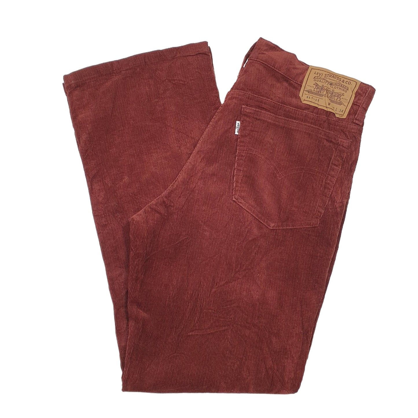 Mens Burgundy Levis 517 Corduroy Trousers