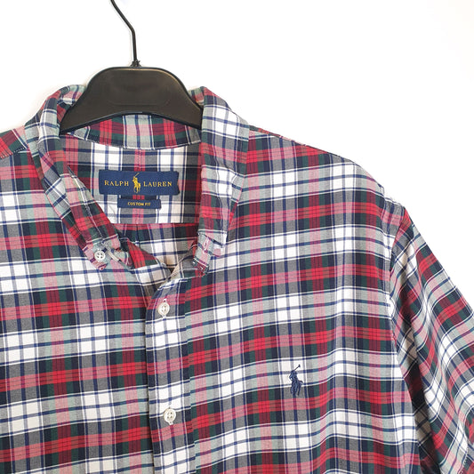Polo Ralph Lauren Short Sleeve Custom Fit Check Shirt Red