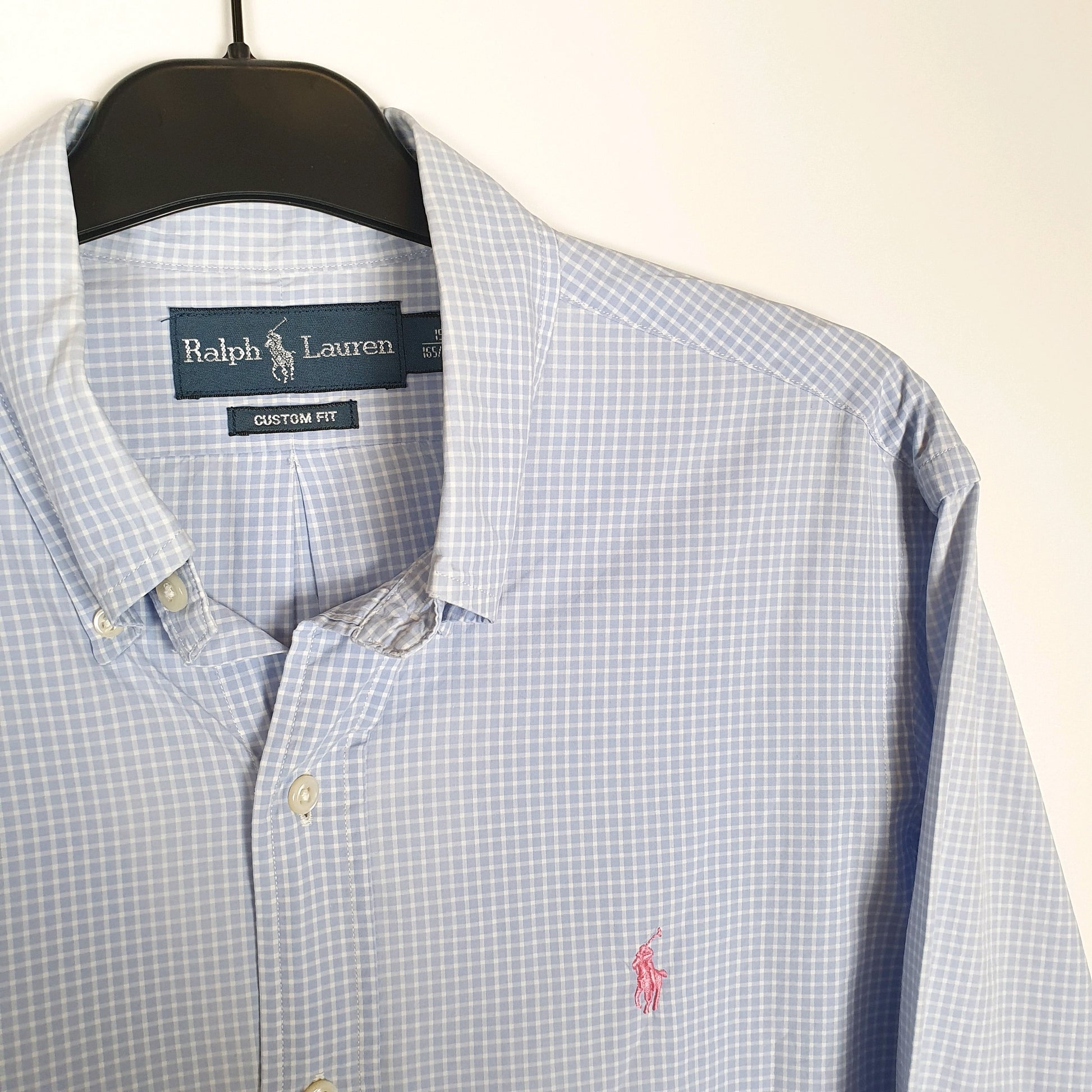 Polo Ralph Lauren Long Sleeve Custom Fit Gingham Shirt Blue