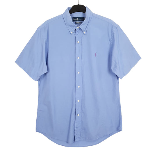 Ralph Lauren Short Sleeve Custom Fit Shirt Blue