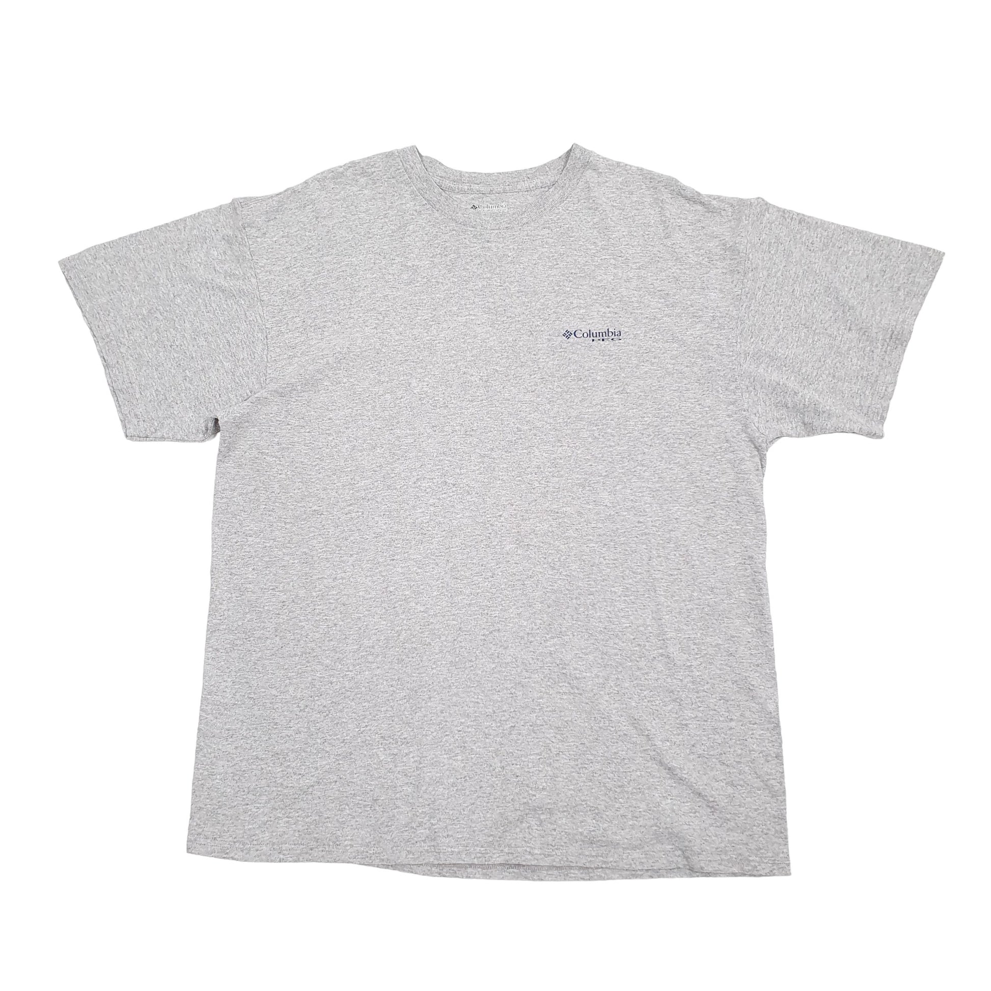 Mens Grey Columbia Sportswear PFG Performance Fishing Gear Short Sleeve T Shirt