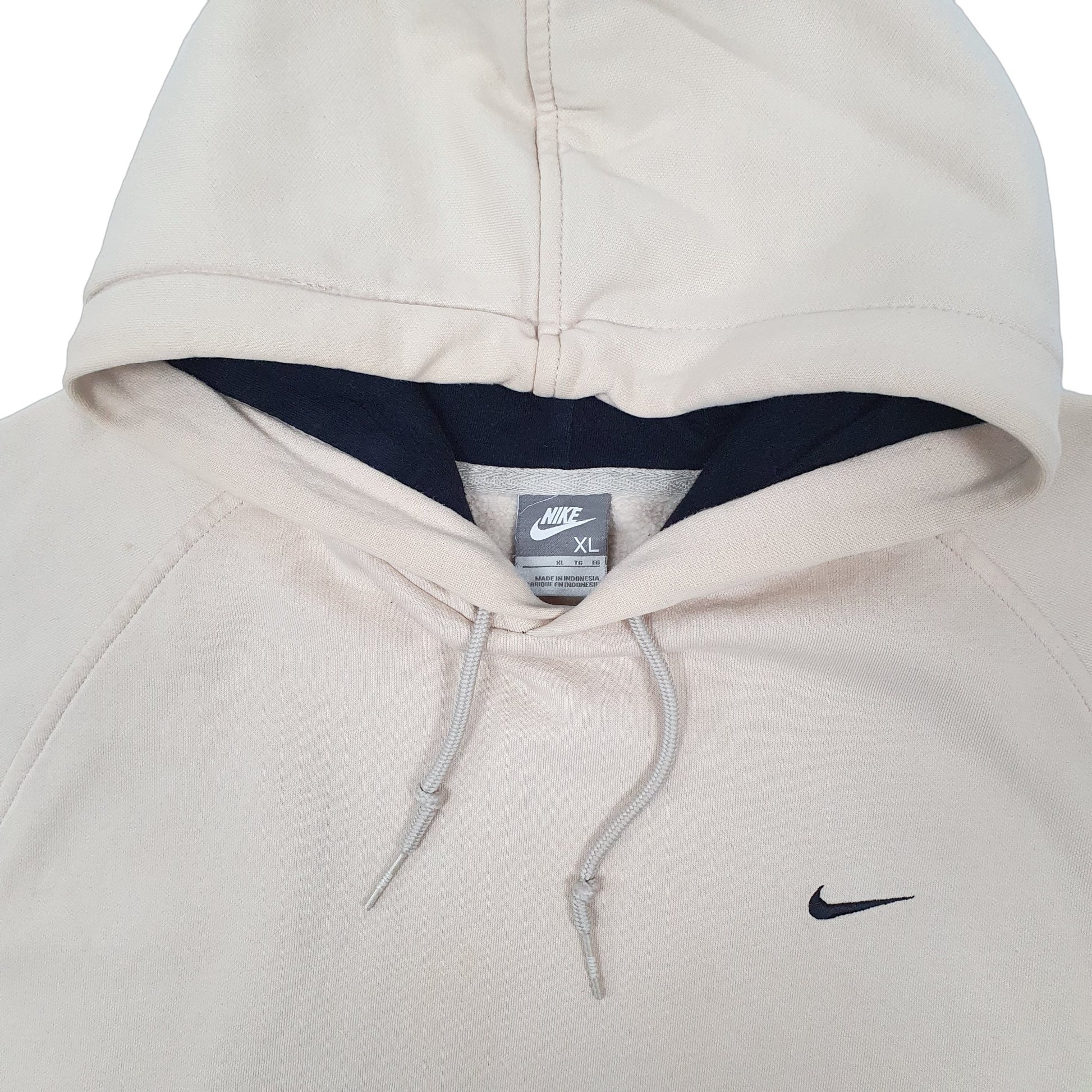 Mens Beige Nike Vintage 2000s Y2K Hoodie Jumper