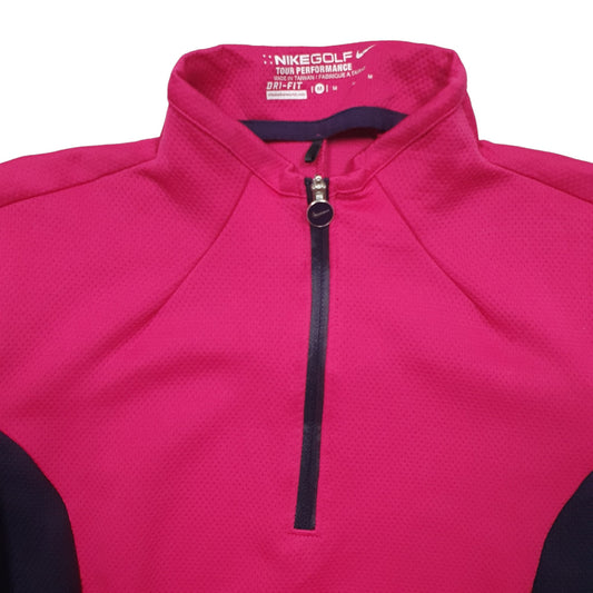 Womens Pink Nike Golf Quarter Zip Jumper