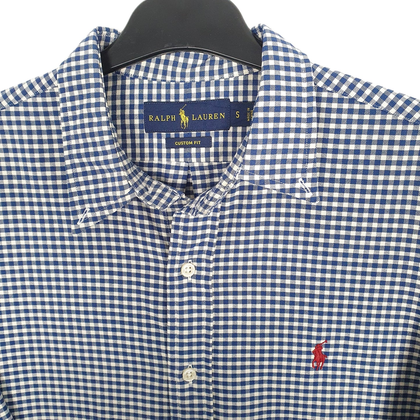 Ralph Lauren Long Sleeve Custom Fit Gingham Shirt Blue