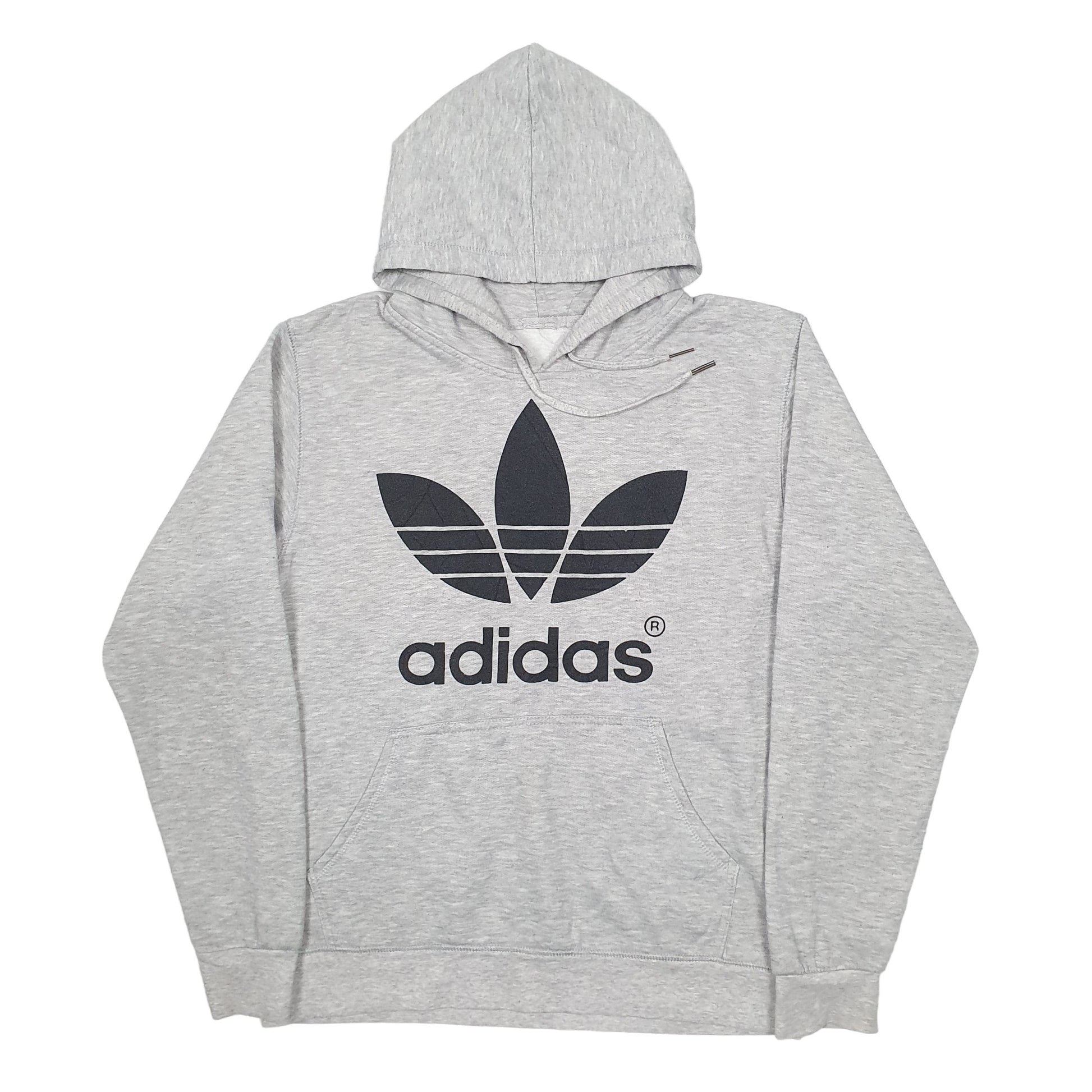 Mens Grey Adidas Spellout Hoodie Jumper