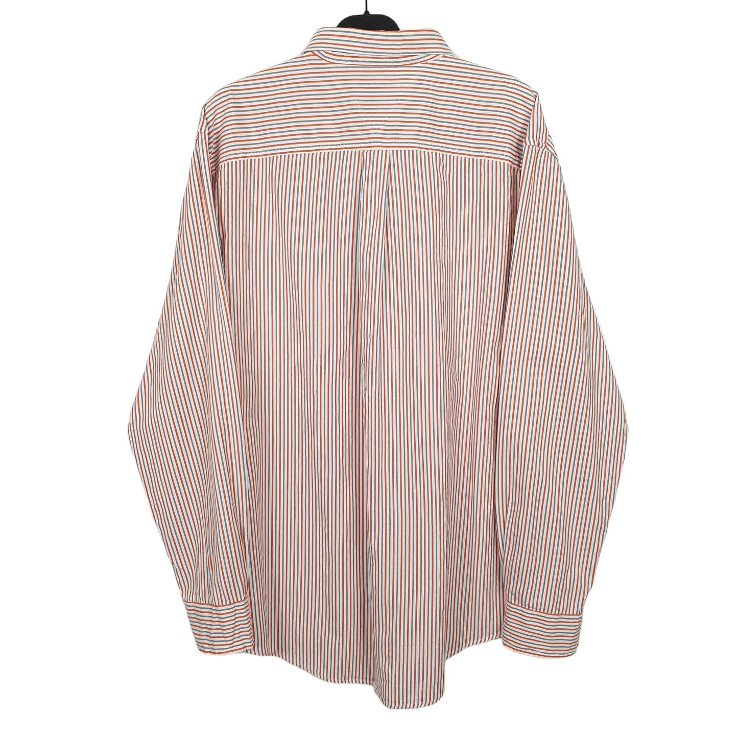 Tommy Hilfiger Long Sleeve Regular Fit Pinstripe Shirt Orange