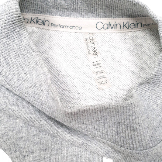 Womens Grey Calvin Klein Cropped Short Crewneck Jumper