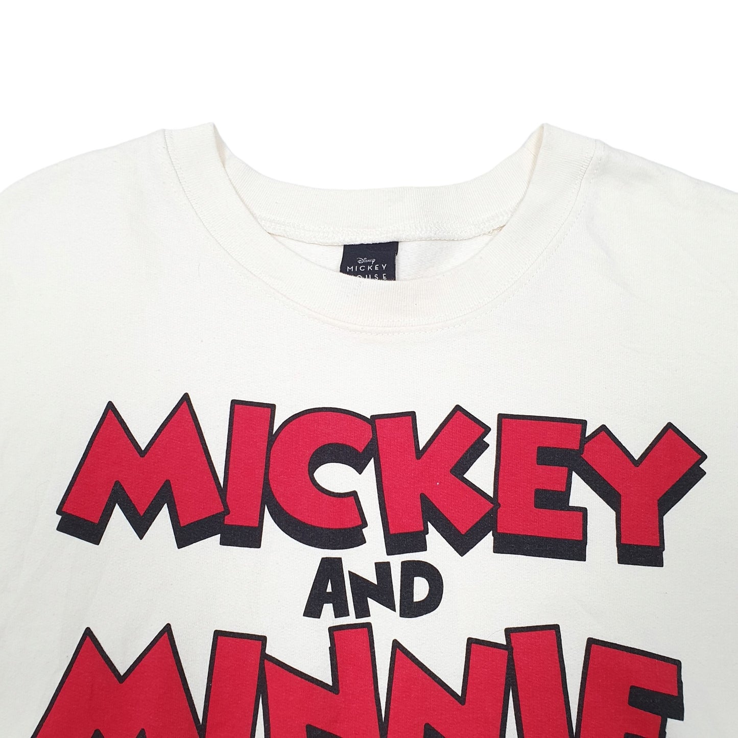 Womens Cream Disney Mickey Minnie Mouse Crewneck Jumper