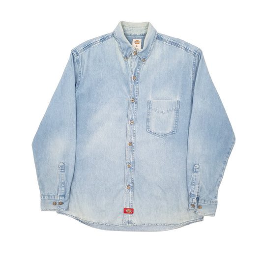 Mens Blue Dickies Denim Workwear Shacket Long Sleeve Shirt