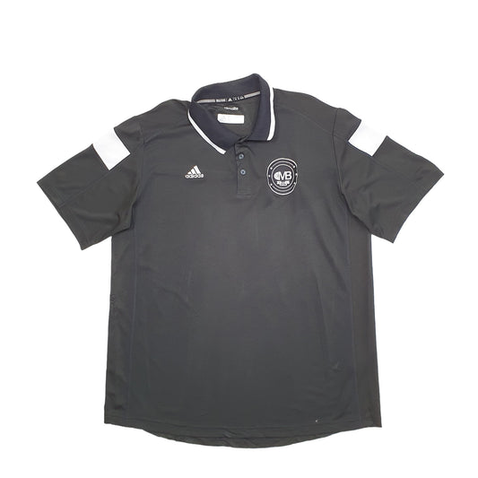 Adidas MB Basketball Climalite Short Sleeve Polyester Polo Shirt Black