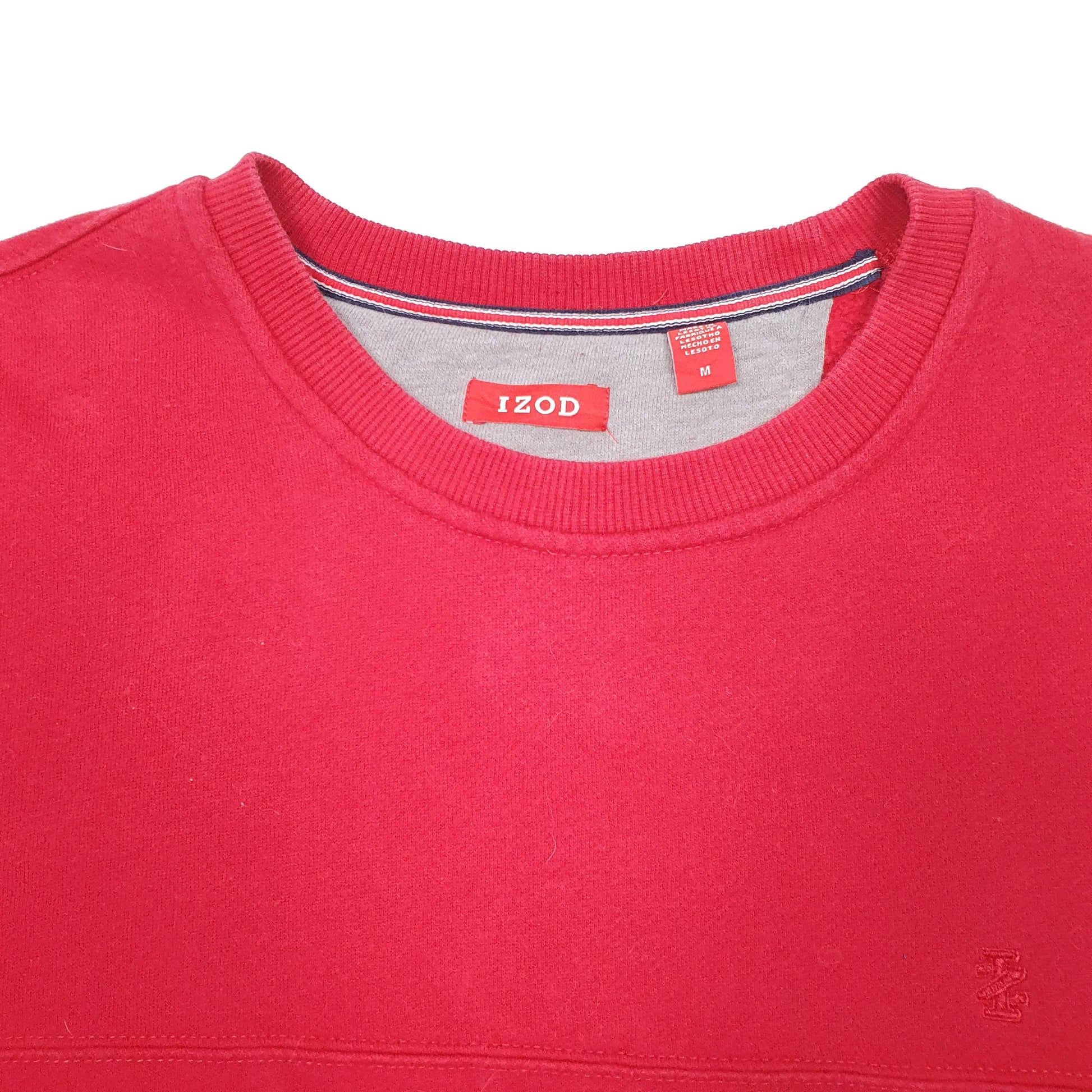 Mens Red Izod  Crewneck Jumper