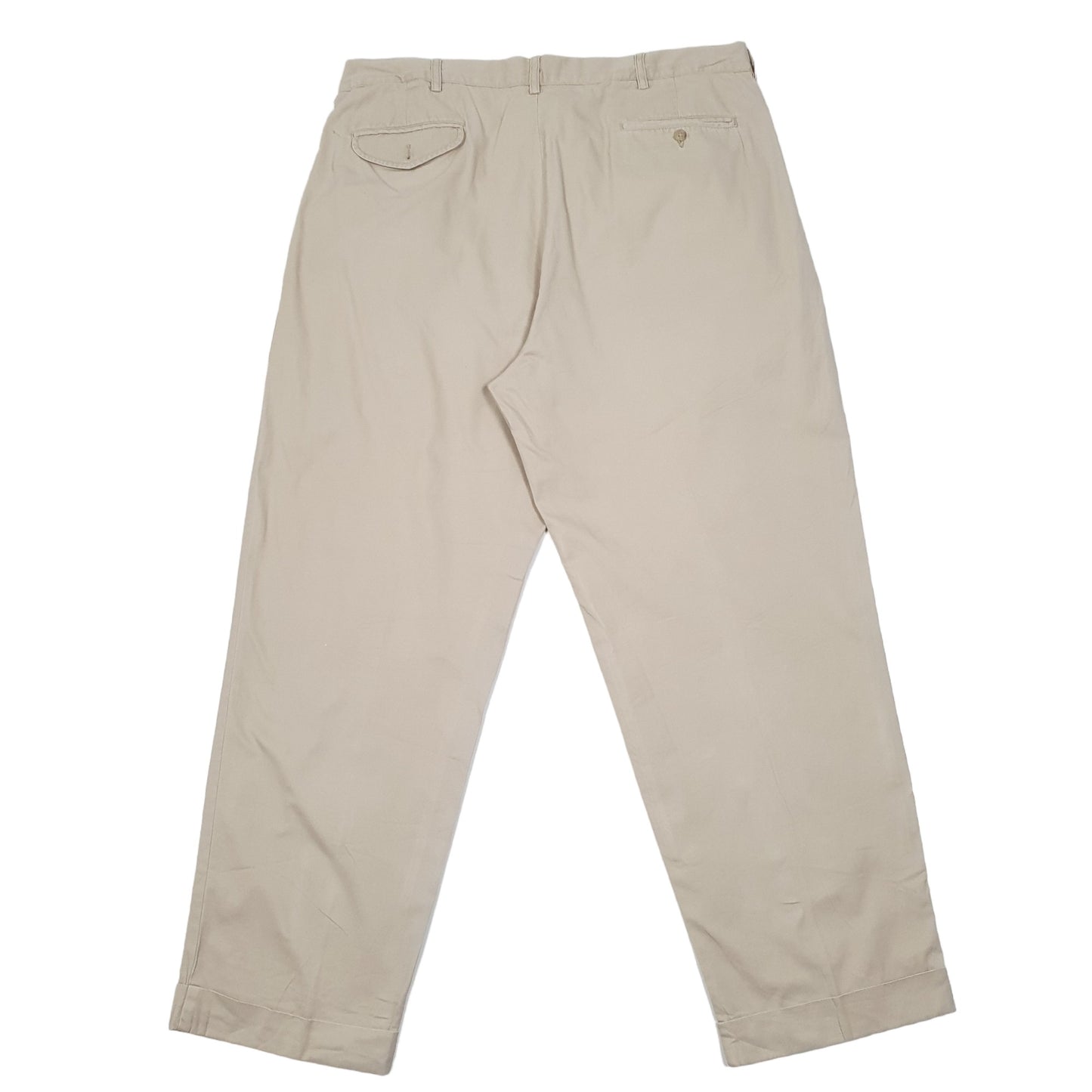Mens Beige Polo Ralph Lauren Double Pleated Vintage Chino Trousers