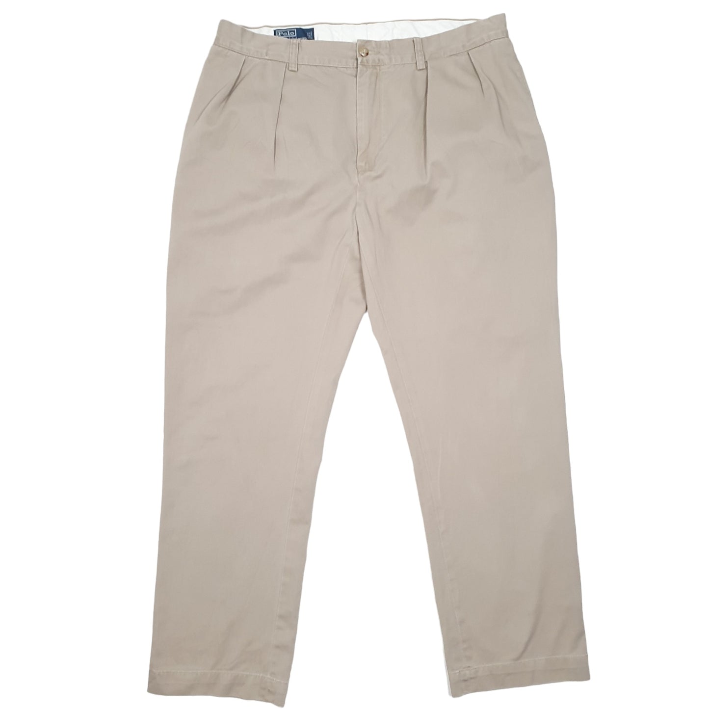 Mens Beige Polo Ralph Lauren Double Pleated Chino Trousers