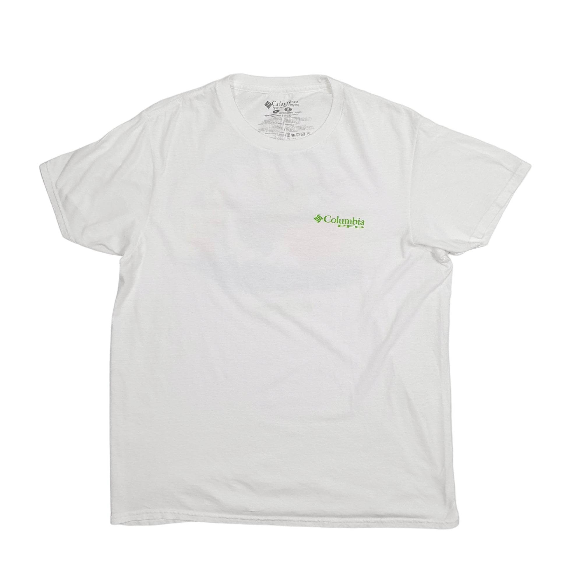 Mens White Columbia Sportswear Performance Fishing Gear Short Sleeve T Shirt