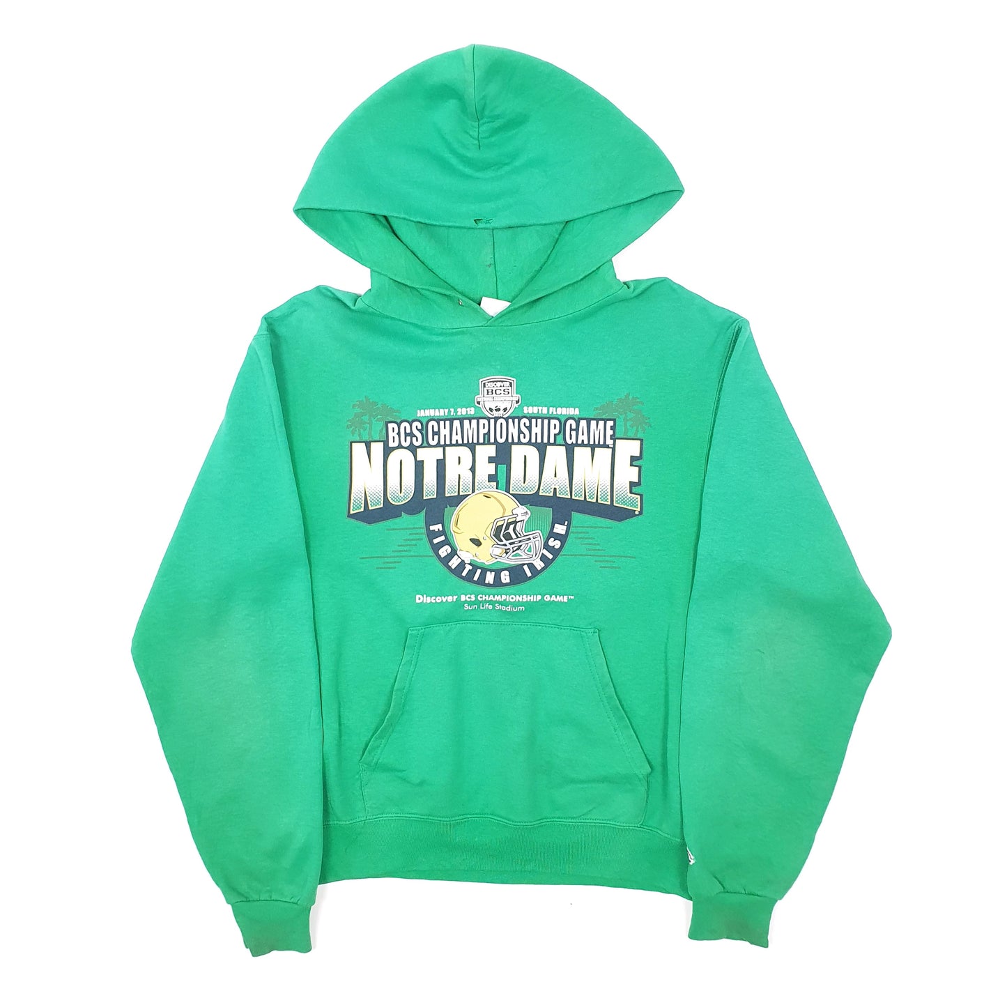 Mens Green Champion USA College Notre Dame Fighting Irish Hoodie Jumper