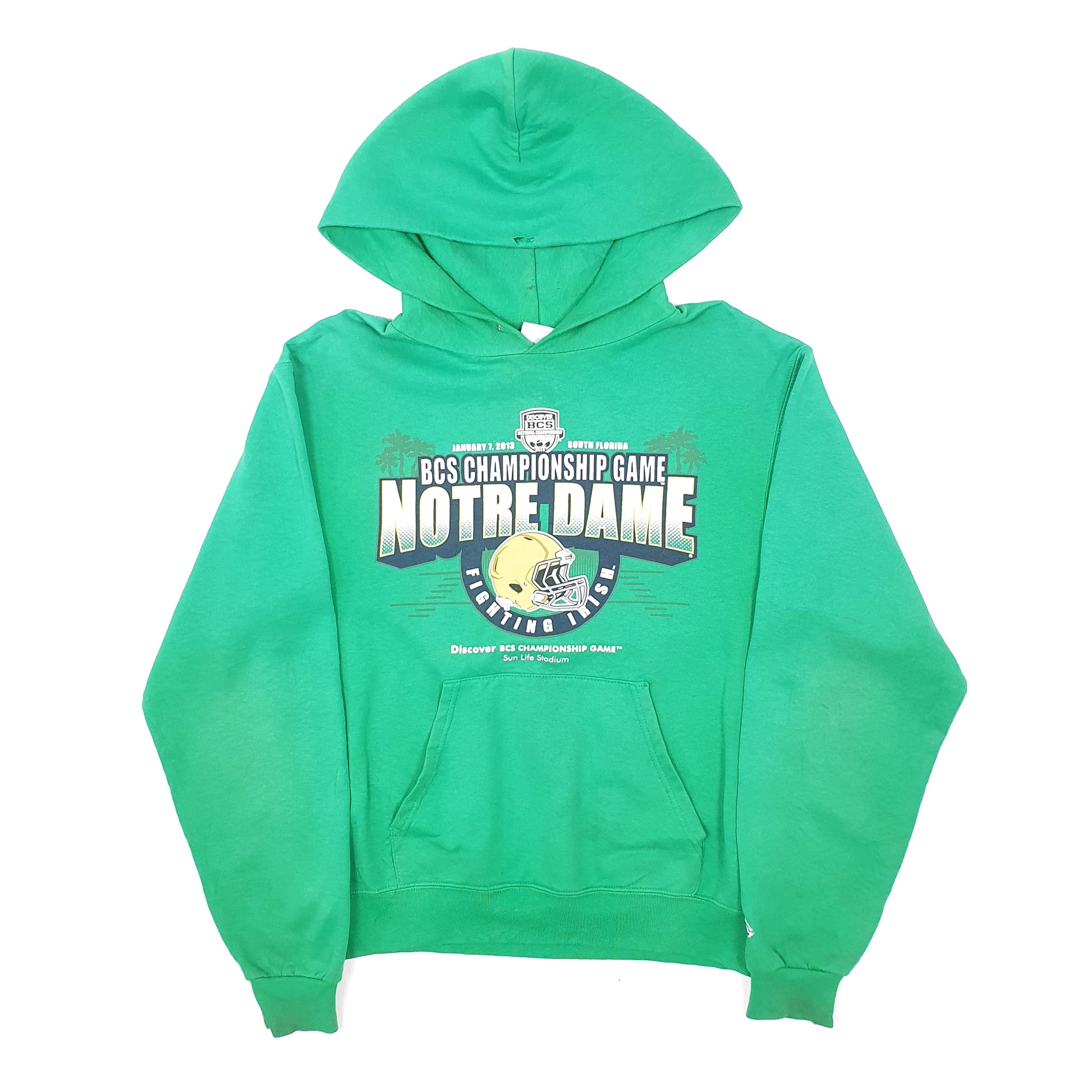 Mens Green Champion USA College Notre Dame Fighting Irish Hoodie Jumper