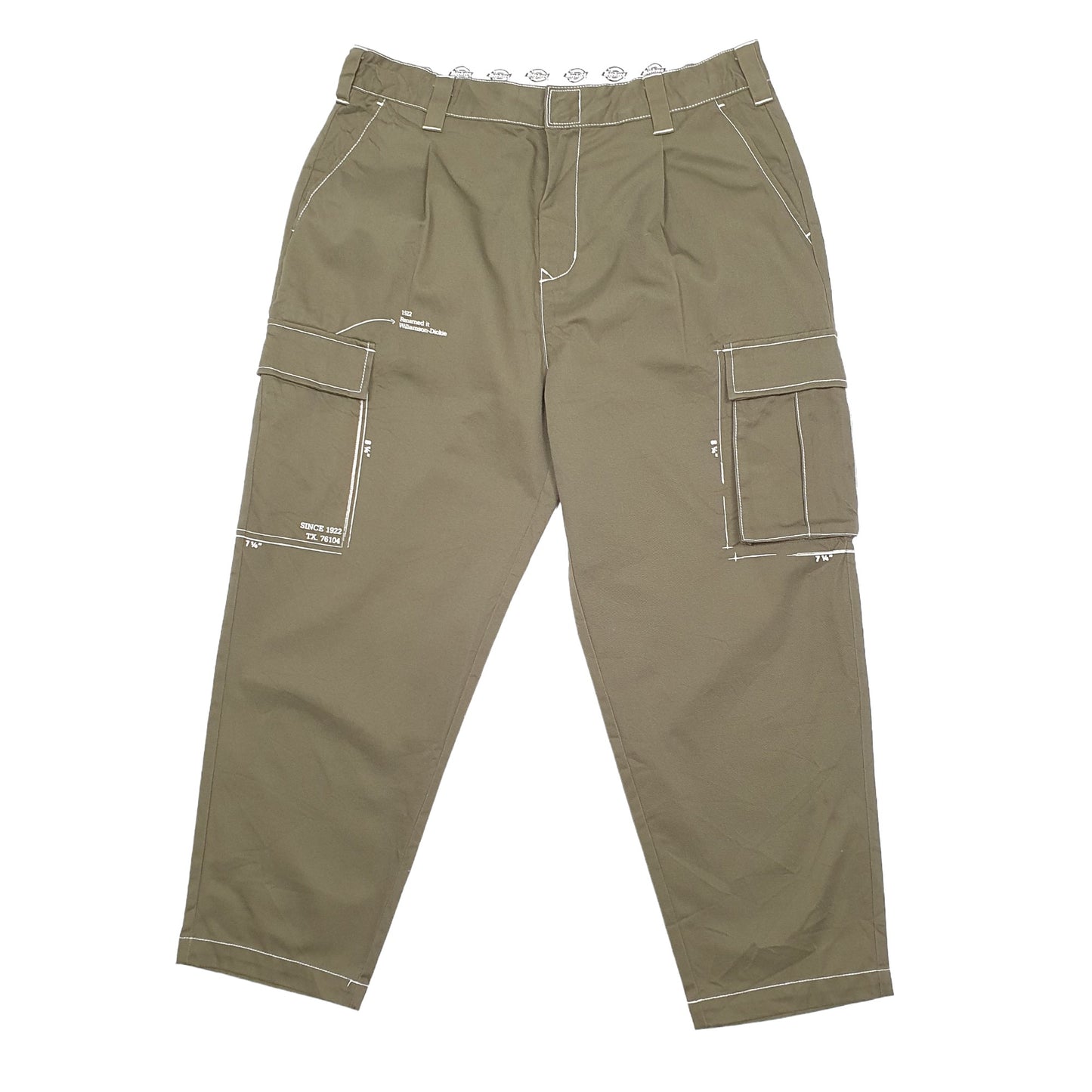 Mens Khaki Dickies  Cargo Trousers